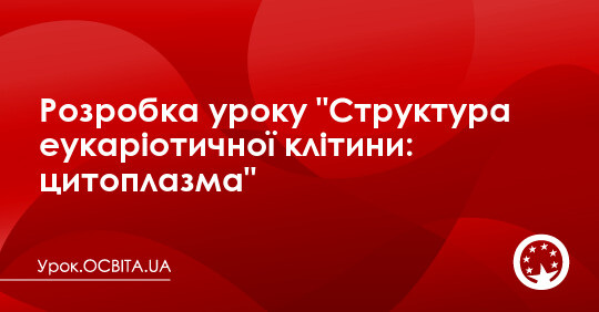 Розробка уроку "Структура еукаріотичної клітини: цитоплазма" - Урок ...